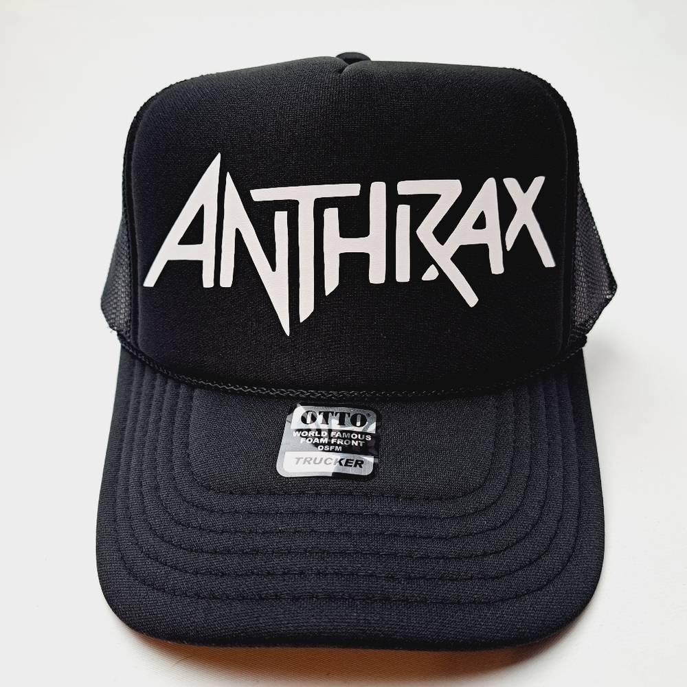 Anthrax Foam Trucker Mesh Snapback Cap Hat Black new